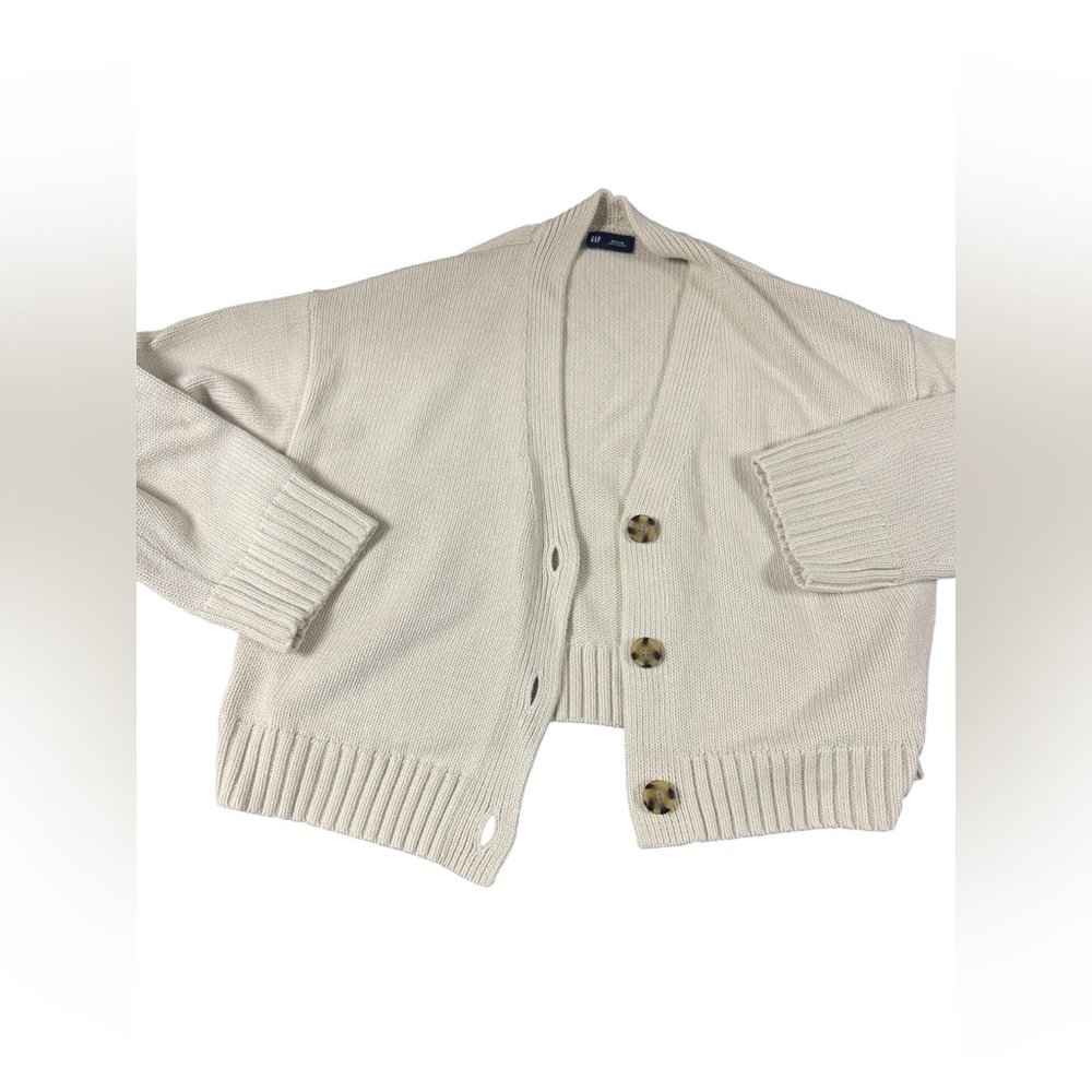 GAP Cream Cardigan Sweater Knitted Textured